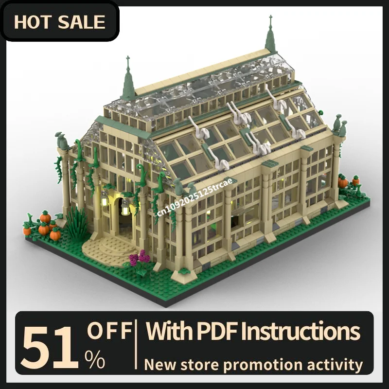 

Новый 2450 шт., город, вид на улицу, Moc, модульная гербология, модель теплицы, строительные блоки, креативные идеи «сделай сам», детская игрушка, подарок на день рождения