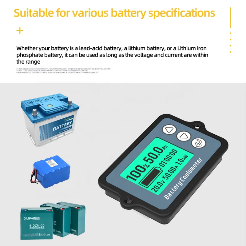 BW-TK15 80V50A Universal LCD Car Acid Lead Lithium Battery voltage Capacity Indicator meter tester Coulomb Counter