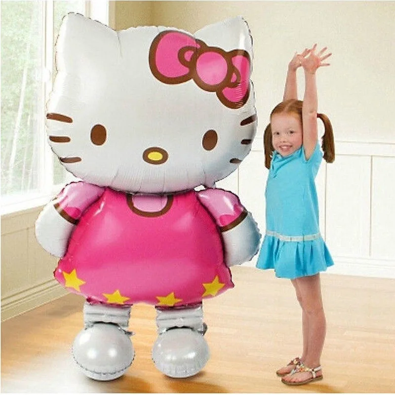 116x68cm Hello Kitty Foil Balloon Cartoon Kitty Cat Themed Party Balloon Baby Shower Wedding Kids Girl Birthday Party Decoration