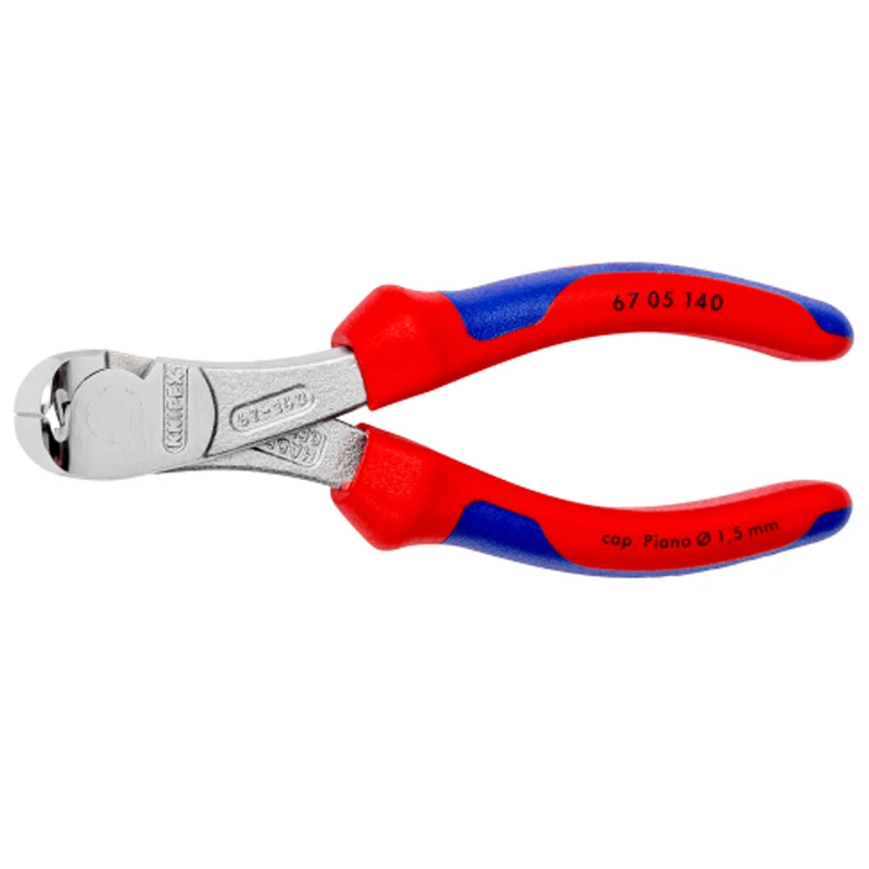 KNIPEX 67 05 140 Double Color Handle Labor-saving Bolt Top Cutting Pliers With Cutting Edges For Soft, Hard and Piano Wire