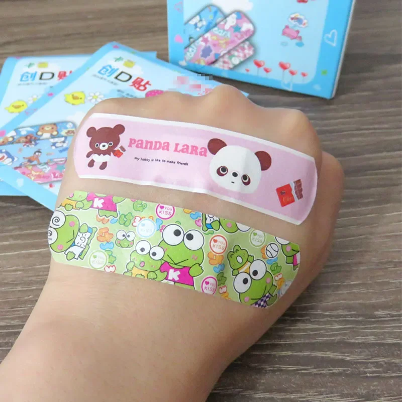 120pcs Kids Wound Plaster Cartoon Adhesive Bandages Waterproof Breathable Band Aid First Aid Emergency Kit