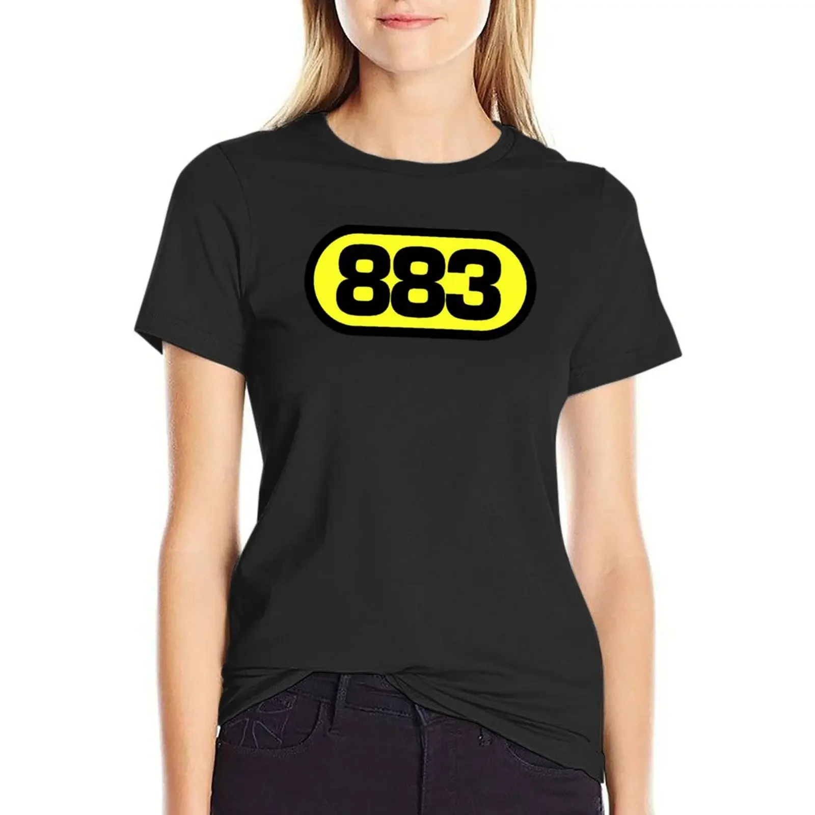 Max Pezzali & 883 Logo Tribute: A Salute to Musical Excellence T-shirt female tops western t-shirt dress for Women