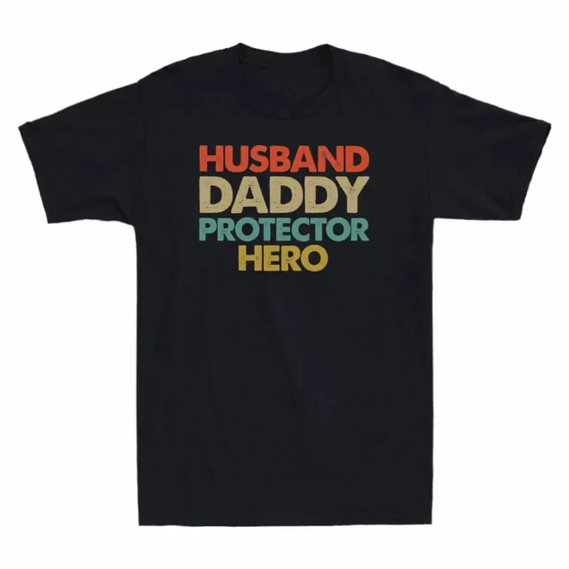 Husband Day Gift Protector Father's Cotton Vintage Men's Tee T Hero Shirt Daddy