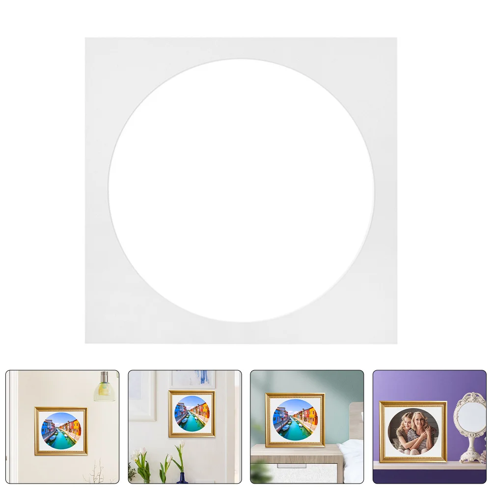 

2pcs White Picture Frame Mats Precut Square Cut Design For Photos Paintings Artwork Diy Framing Mat Board Sheets Mounting