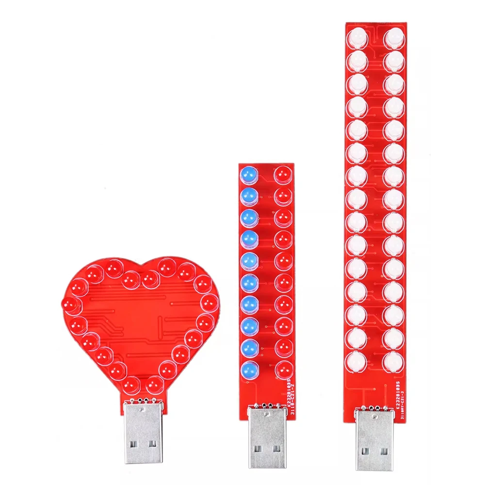 DIY electronic soldering kit for beginer simple USB led flashing pcb circuit learning soldering practice(3 optins)