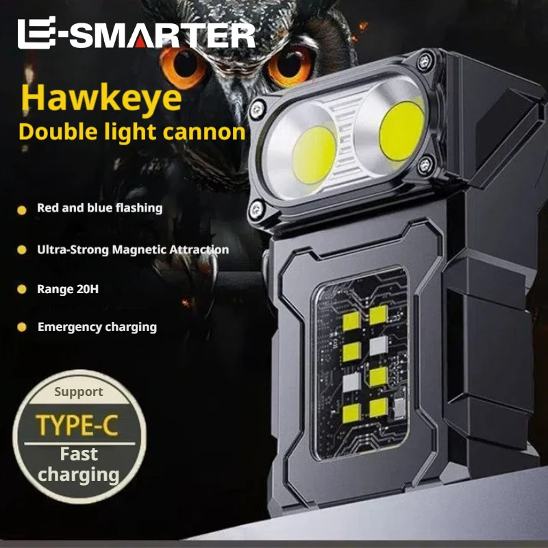 LED Magnetic Work Light Portable Rechargeable Mini Flashlight Multi Outdoor Camping Emergency Car Repair Torch with COBSidelight