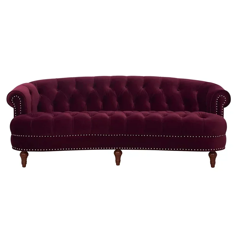 American Velvet Burgundy  Combination Hotel Apartment Beauty Nail Art Clothing Store Shopping Mall Living Room Sofa