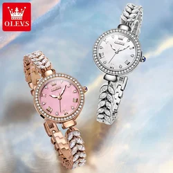 OLEVS 9971 Quartz Watch For Women Business Diamond Steel Strap Luminous Waterproof Ladies Wristwatches free shipping watches