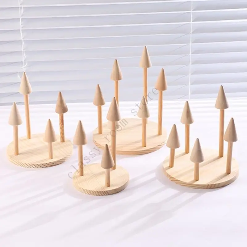

A0NF Solid Jewelry Display Stand Rings Organizers Showcase Props Storage