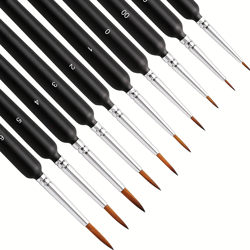6pcs Precision Paint Brush Set For Fine Detail - Durable Miniature Brushes with Micro Tips For Warhammer 40K, Model & Art Paint