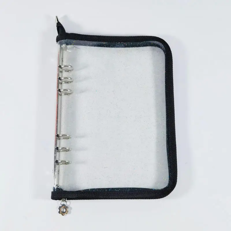 PVC Glitter Transparent Storage Organizer A5 Binder Photo Card Collection Book Postcard Organizer Diary Notebook -only Shell