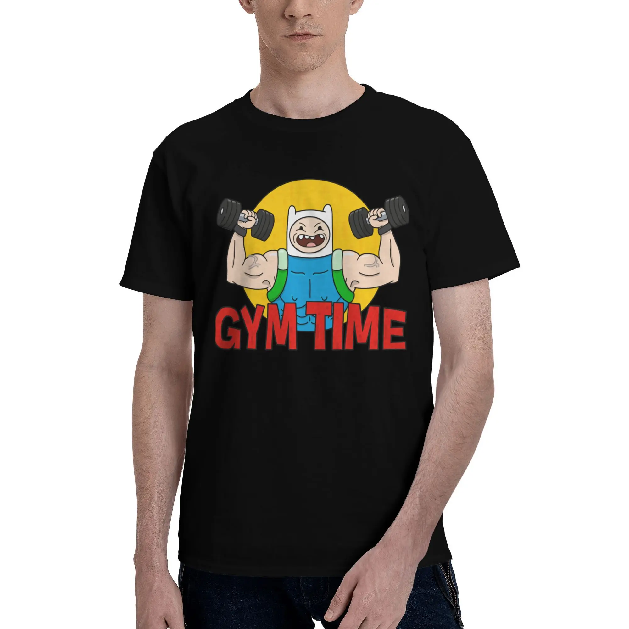 

Мужские футболки Jacked Gym time из чистого хлопка, футболки Time for Adventures, повседневная футболка с короткими рукавами, одежда