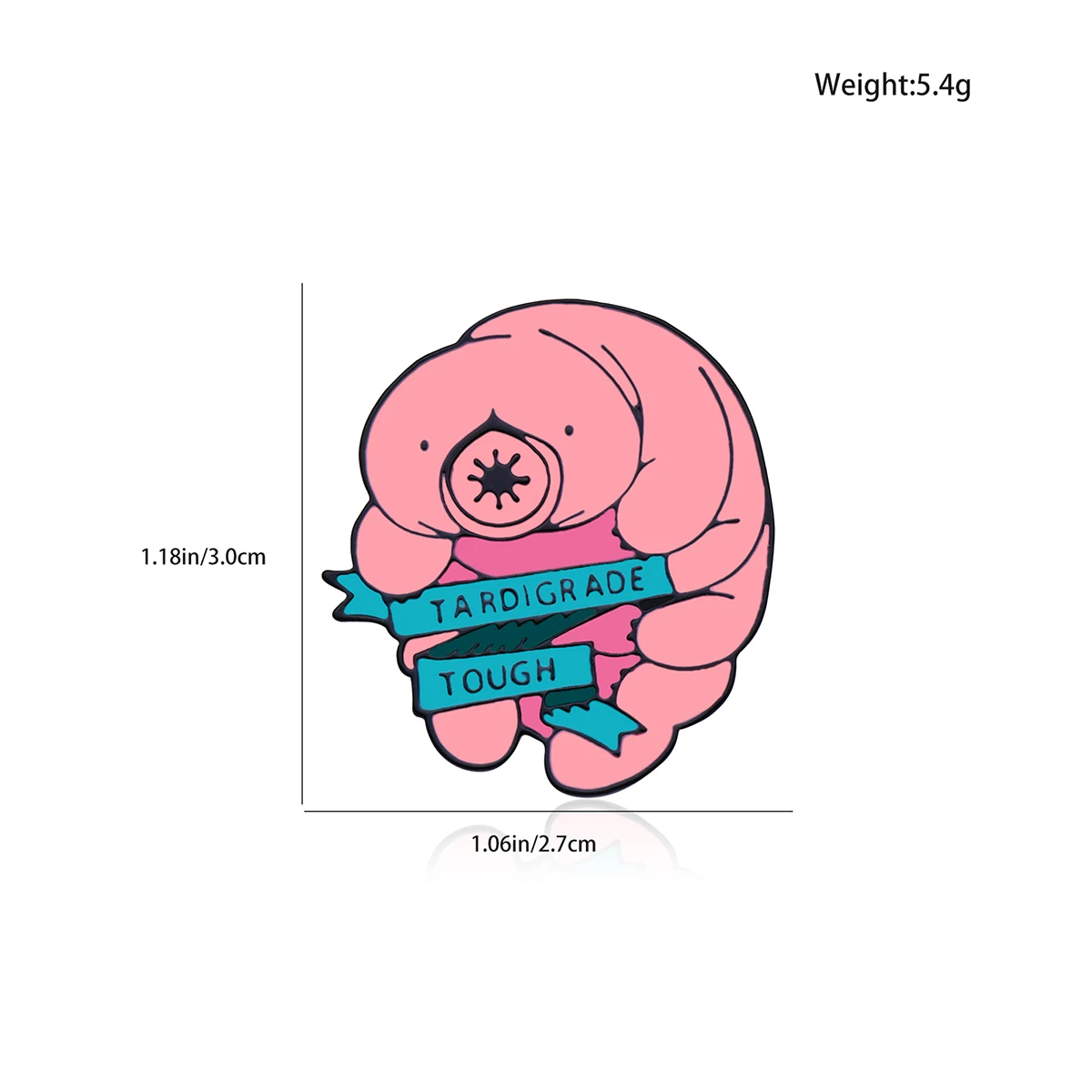 Catuni Cute Tardigrade Microbes Pin Enamel Brooch Biology Water Bear Lanyard Lapel Backpack Badge Gift for Student Unisex