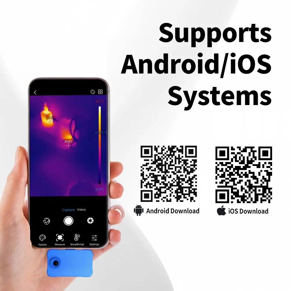 256x192 Thermal Camera for Android Type-C, Wide Range -20-550°C 50° Wide Angle IR Imager for Electrical HVAC Home Inspection
