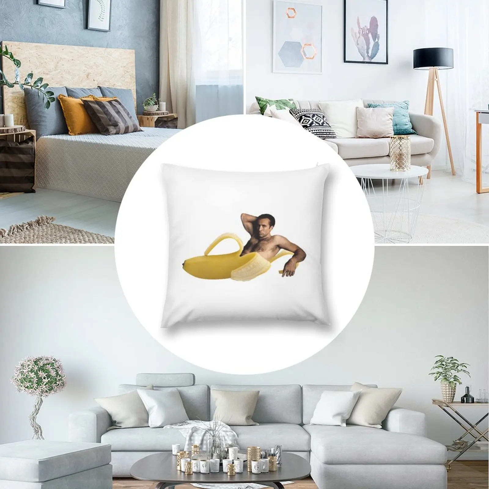 Nicolas cage Banana Throw almohada Ornamental, sofás, fundas de almohada