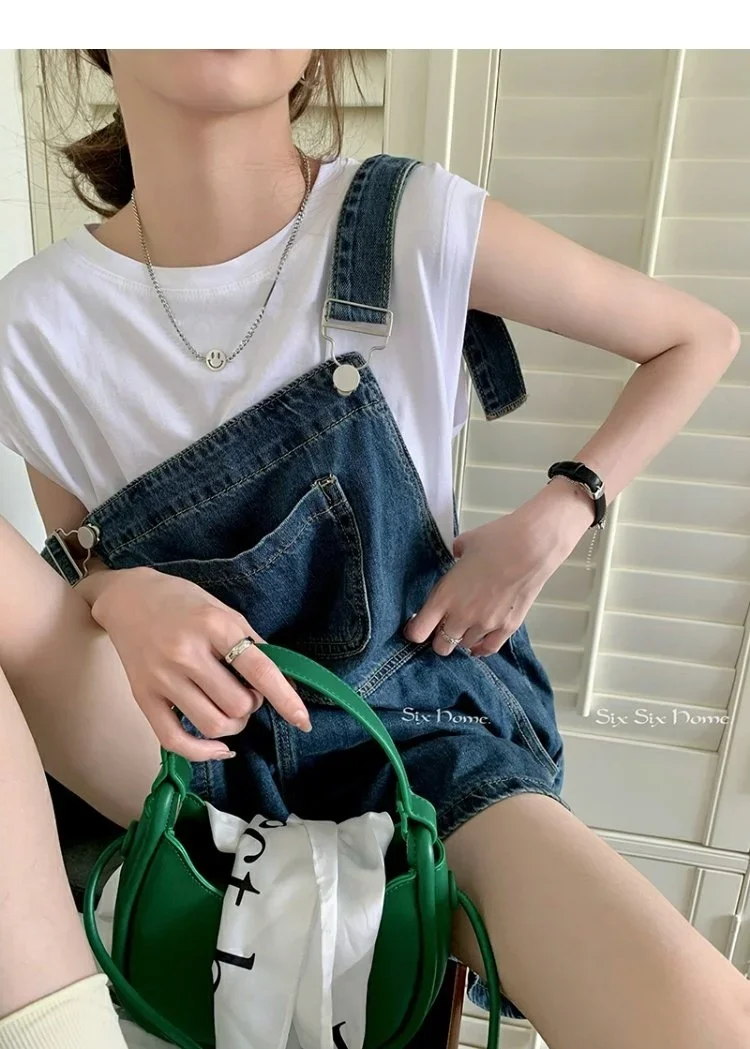 Damen-Jeans-Strampler, Playsuits, glättet Silhouette, Schweißbuchstaben, raffiniert, locker sitzend, Frühling und Herbst, Manschetten, lockere Passform, hohe Ins