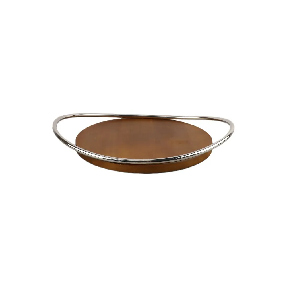 Creative stainless steel wood mirror aromatherapy decorative tray ornament entrance bedroom cloakroom home accessories