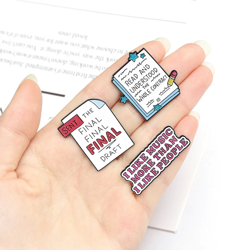 Custom Funny Trash Life Quote Enamel Pins WIFI Star Post-it Read Write Letters Lapel Pin Brooches Jewelry Gift Friend Wholesale