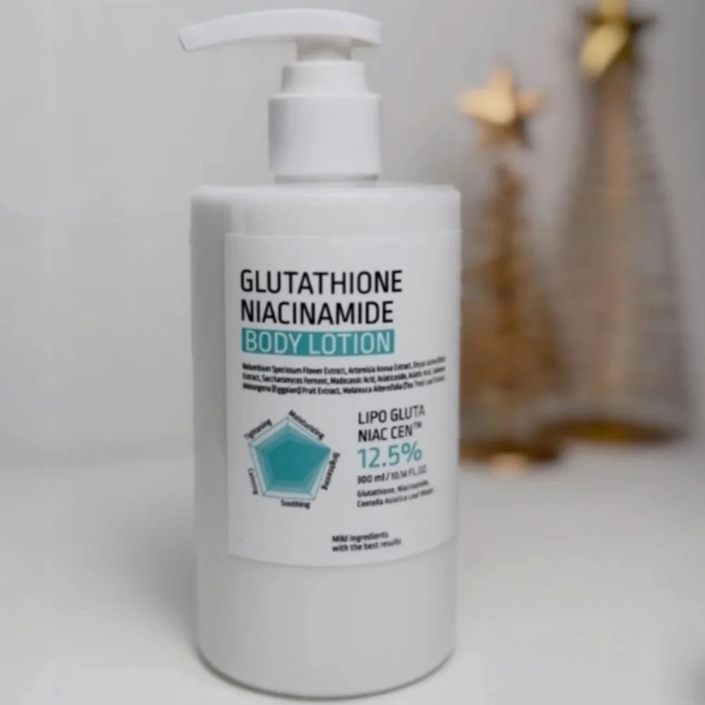 

300ml Glutathione Niacinamide Body Lotion Brighten Skin Tone Deep Moisturizing Soothing Repair Centella Asiatica Body Care Cream