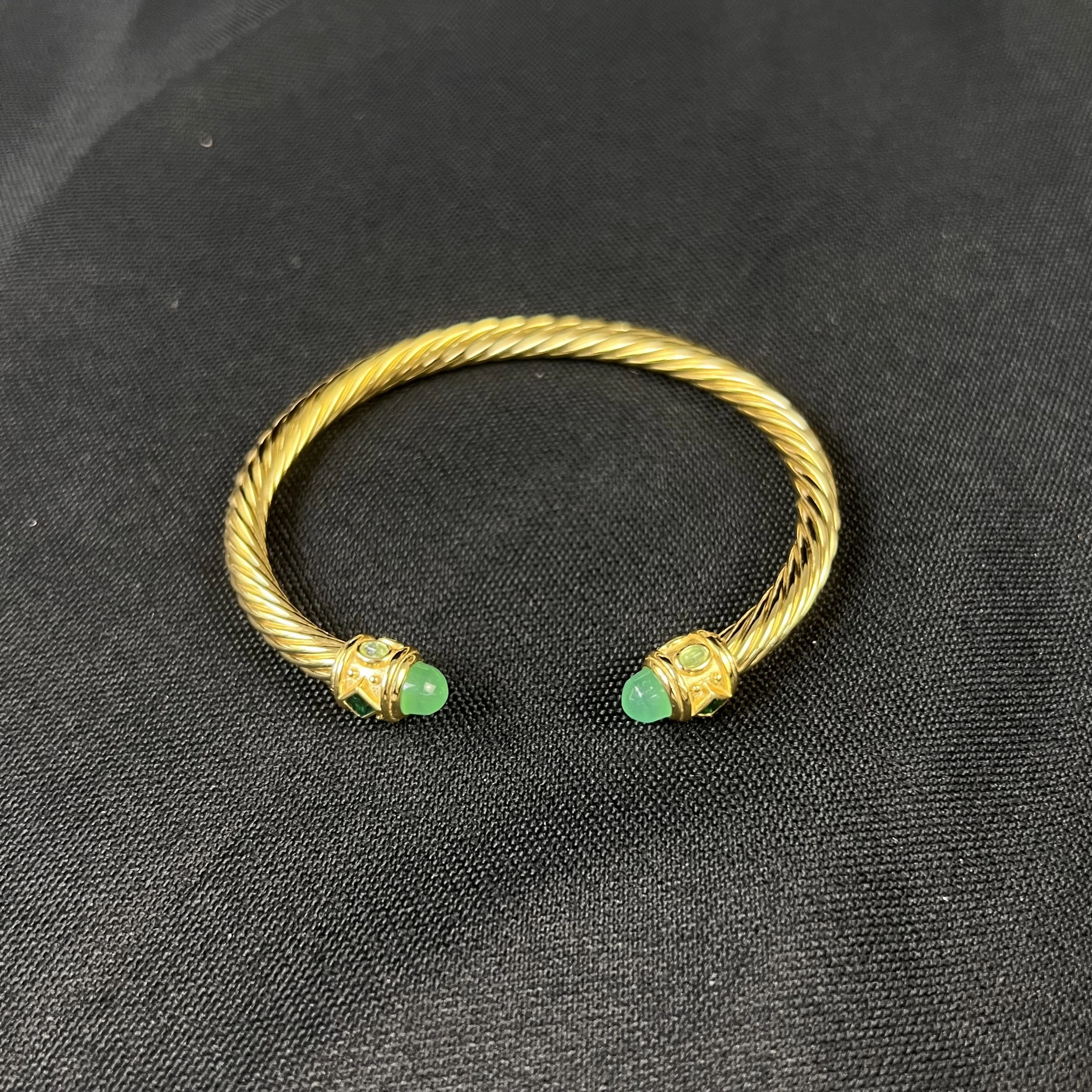 S925 فضة 2025 جديد 5 مللي متر الذهبي المياه الكستناء العقيق كريستال سوار محايد موضة الاتجاه الرجعية المجوهرات الفاخرة