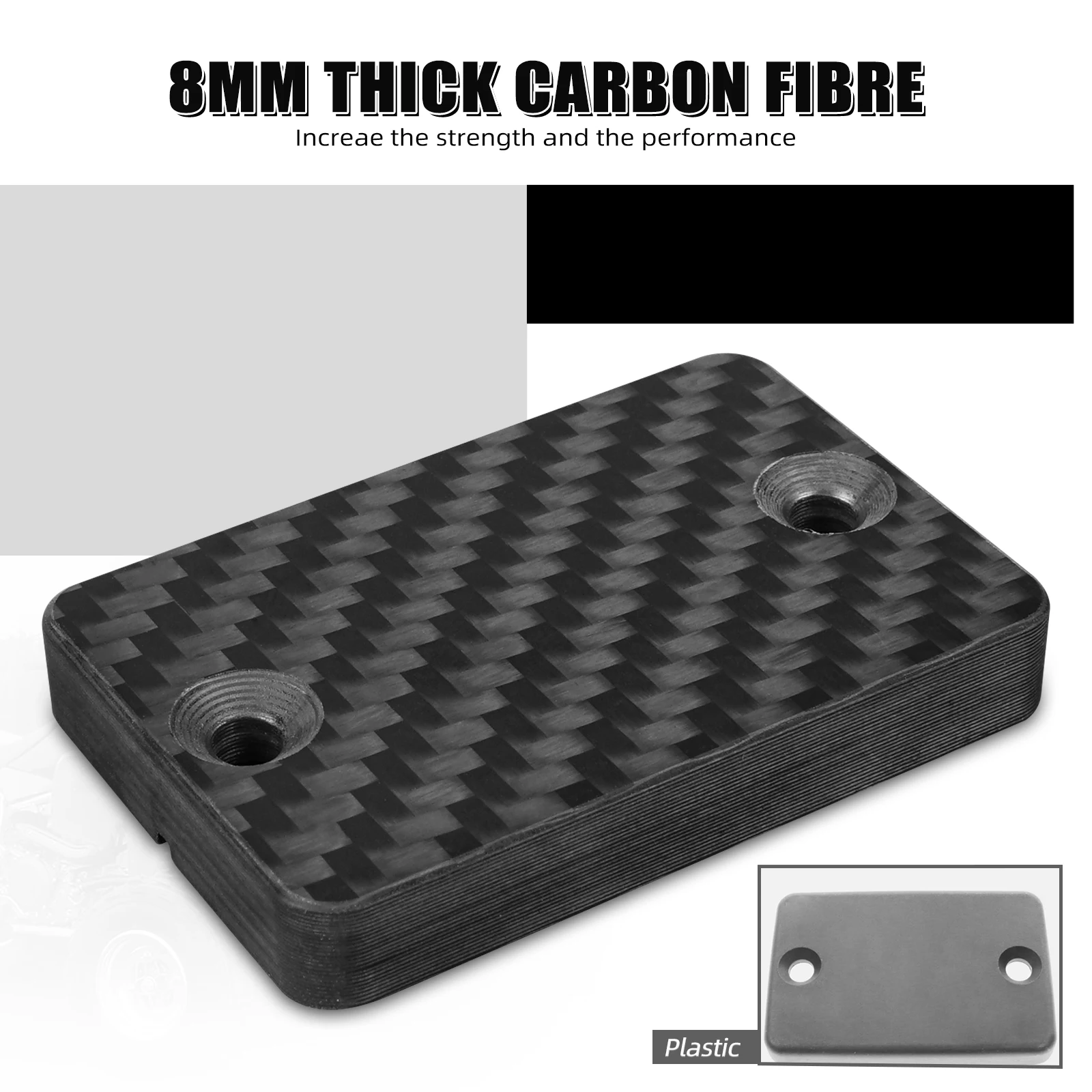

NICECNC Carbon Fiber Front Brake Reservoir Cover For Yamaha YFZ450R Raptor 700 250 125 Grizzly Kodiak 700 Honda TRX450R TRX450ER