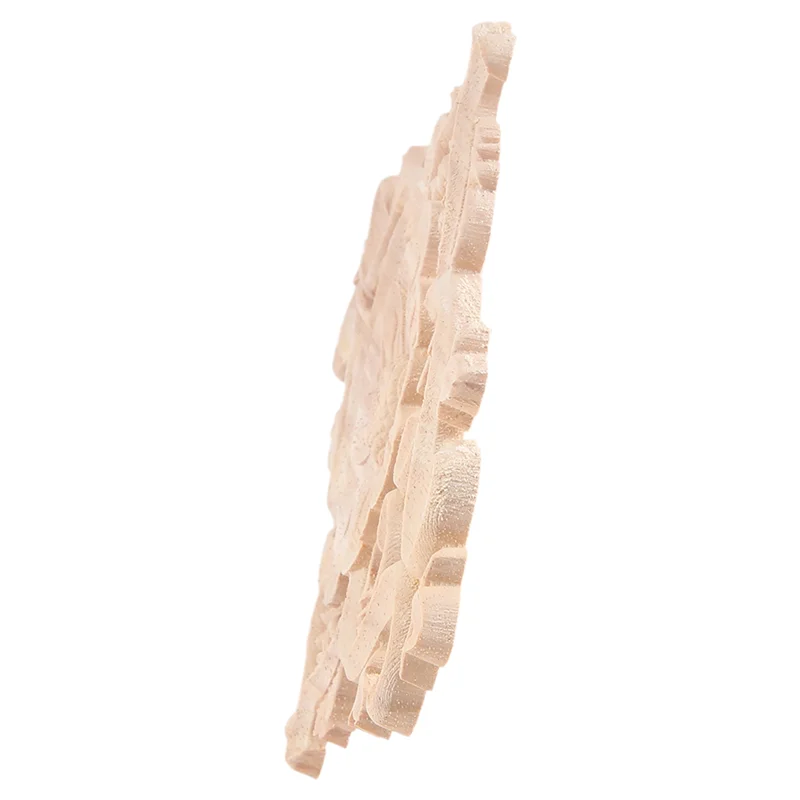 ¡Promoción! 21X15cm madera tallada sin pintar Onlay apliques muebles decoración del hogar, 2 piezas