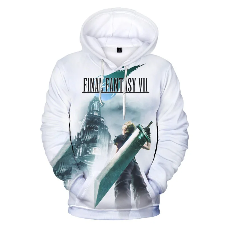 2023 New Anime Game Hooded Sweatshirts Final Fantasy VII Cosplay 3D Printed Hoodie Hip Hop Pullover Sport Casual Hoodies