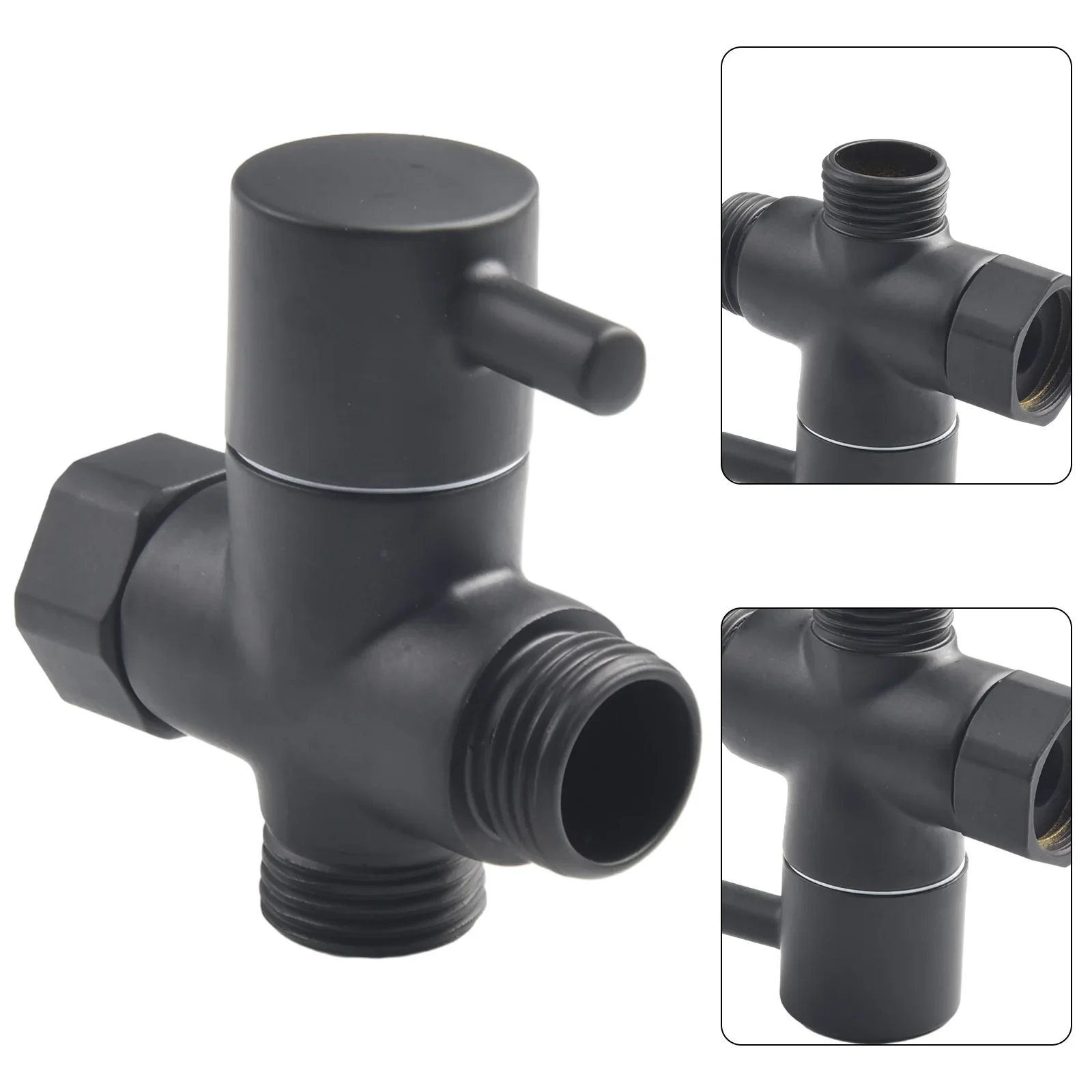 High Quality Excellent Service Life Practical To Use Brand New Diverter Valve 1/2in Female 1/2in Male Black Brass