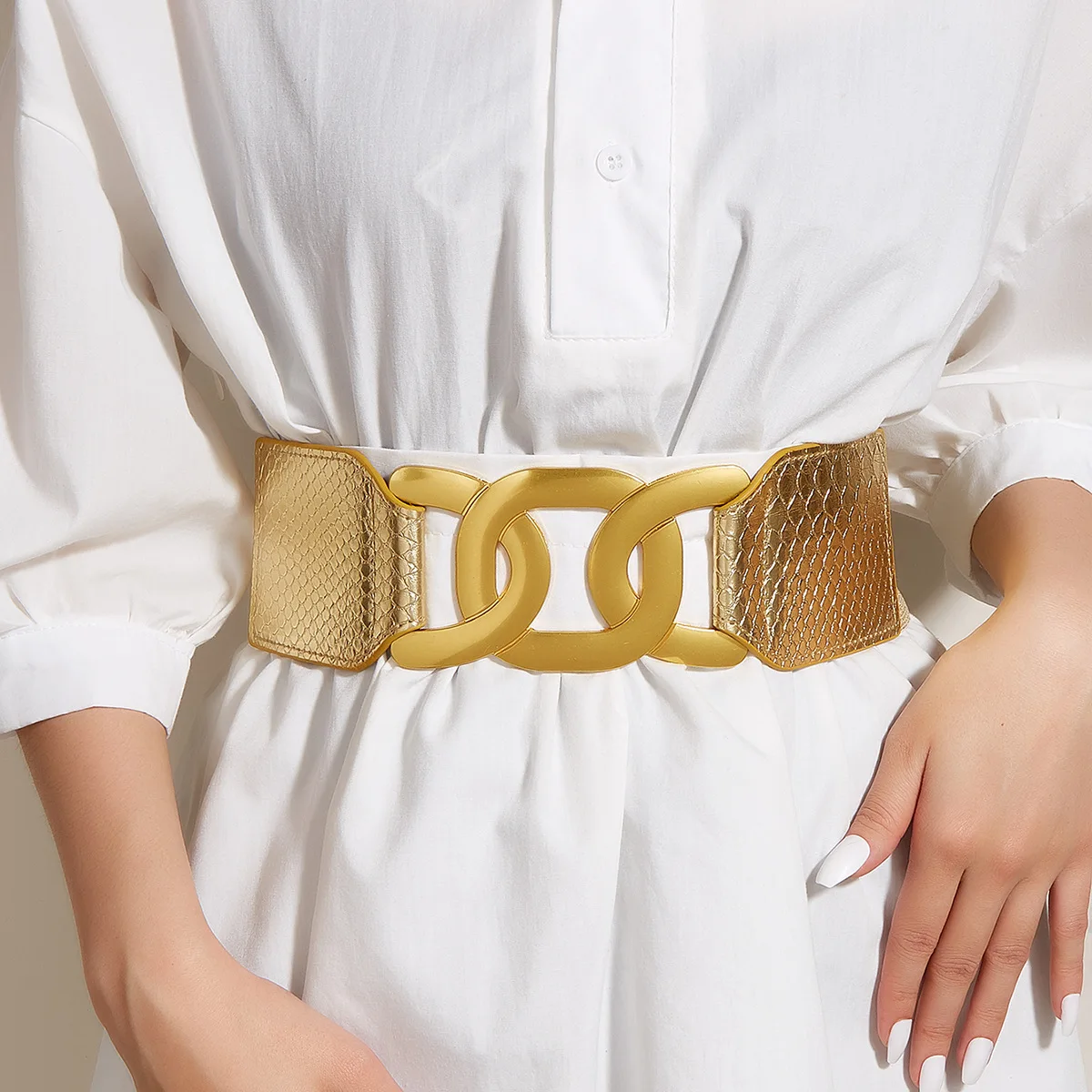 

Trendy Brand European and American Style Belt Women's Decorative Coat with Dress,Belt Waist Suit Elastic Elastic Waist Seal Wide