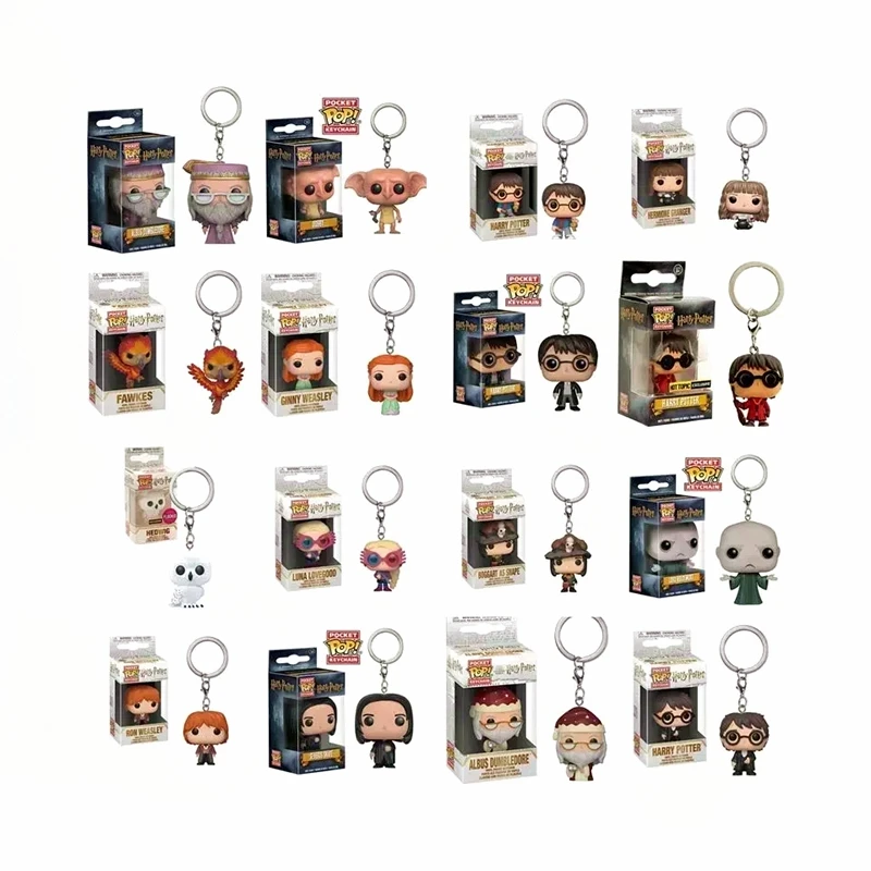Llavero Funko de Bolsillo, Harry Potter, Malfoy, Ron, Hermione, Dobby, Dumbledore, Voldemort, Luna, Mini Figura de PVC, Colgante para Mochila, Regalo
