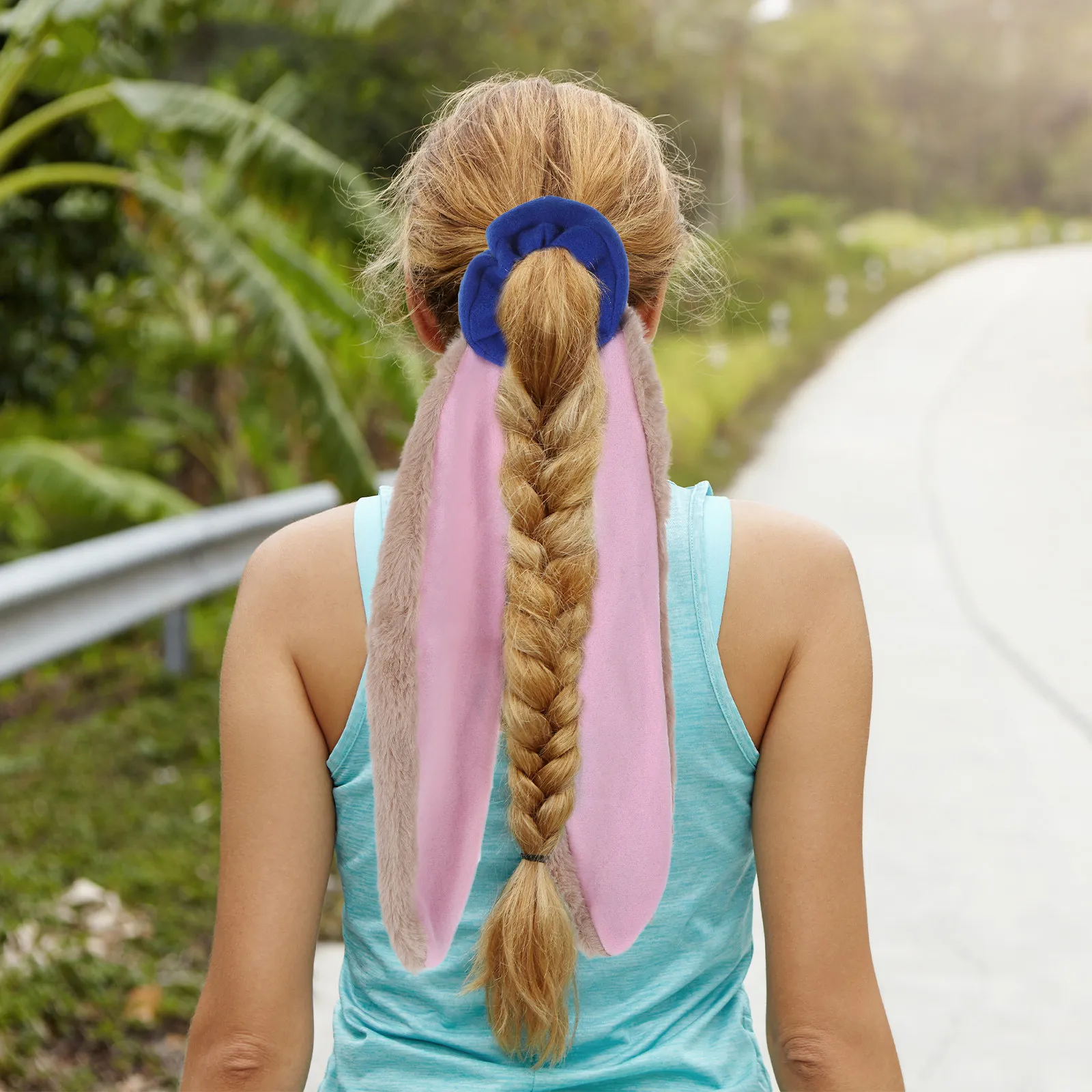 

Bunny Ears Headband for Women Long Stretchy Cloth Hairband with Accent Versatile Styling for Cosplay Parties Daily