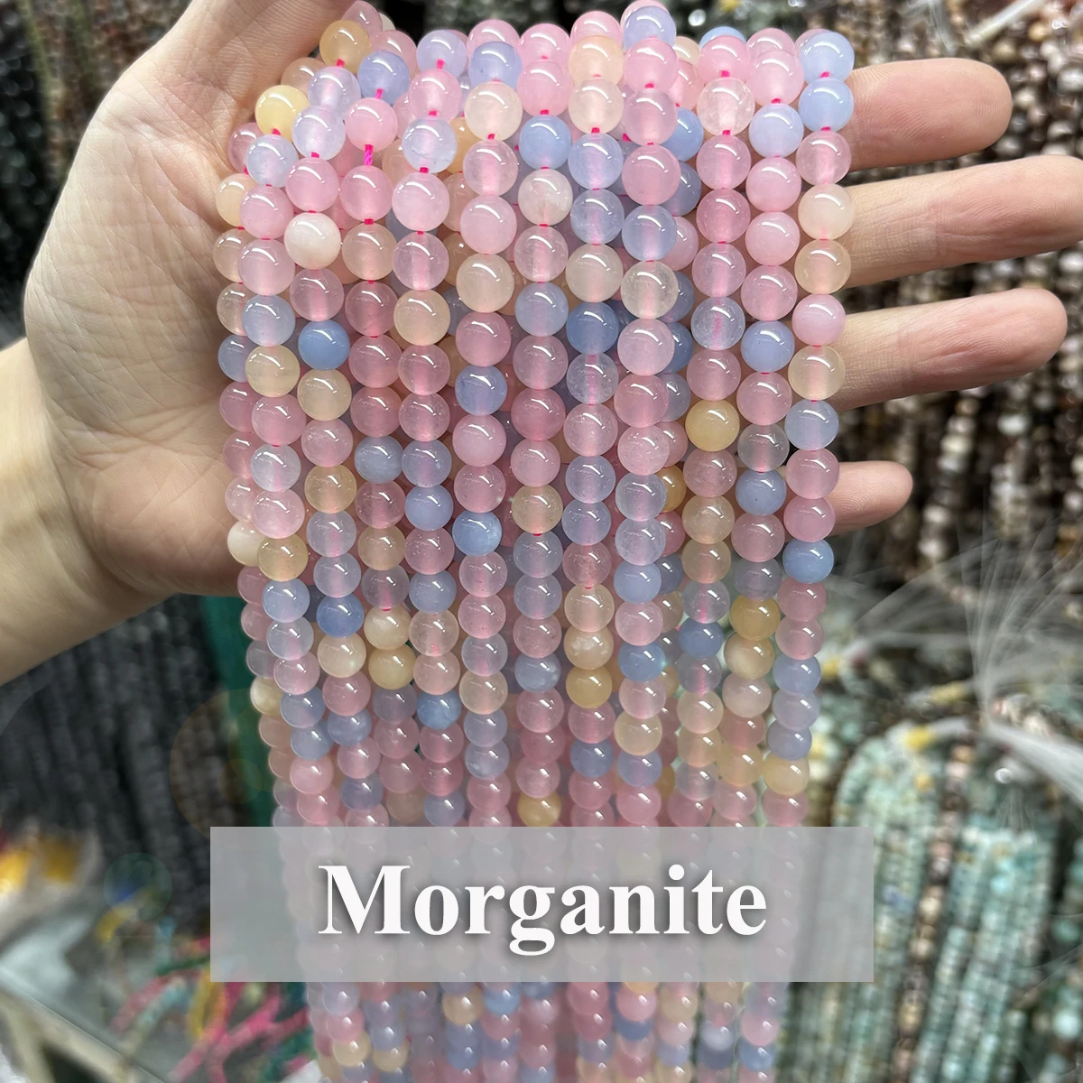 

Natural Morganite Bead 4 6 8 10mm Round Natural Crystal Stone Bead Bracelet Jewelry Making DIY Supplies Gift Jewelry Accessories