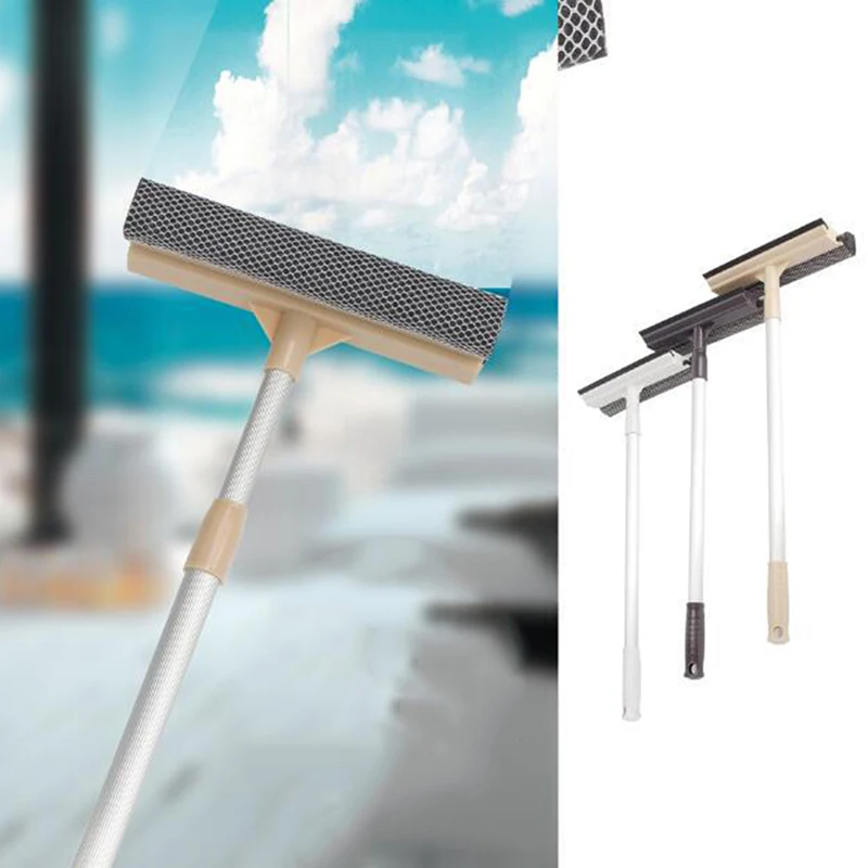 Long Handle Cleaning Brush Window Glass Cleaner Squeegee Telescopic Rod For Home Office Car