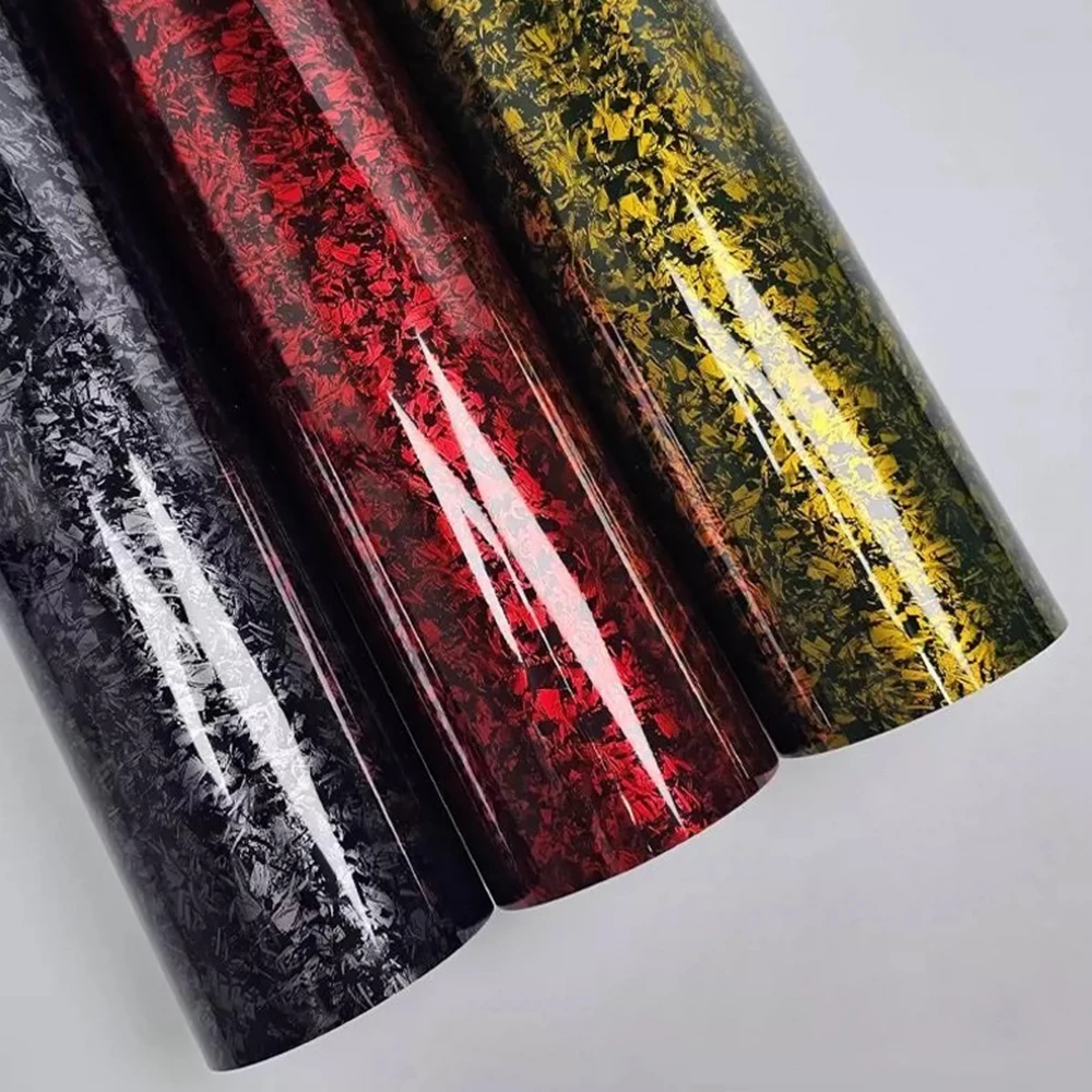 

Premium PET Gold Forged Carbon Fiber Vinyl red Car Wrap Foil Car console protection sticker Film Cover Air Release Self-Adhesive