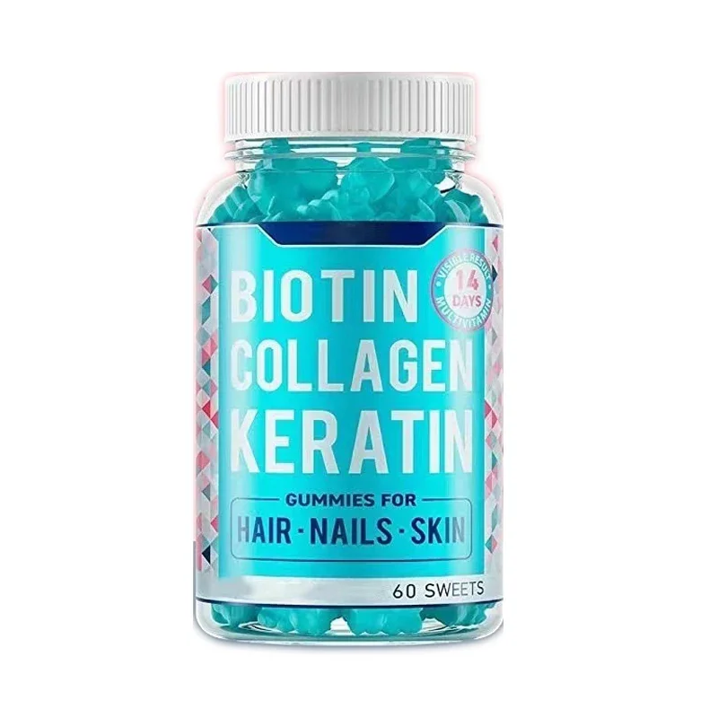 1 Bottle Biotin Hair Jelly Nourish Care The Hair From Root Make Hair Thick Have Strong Healthy Nails Health Food