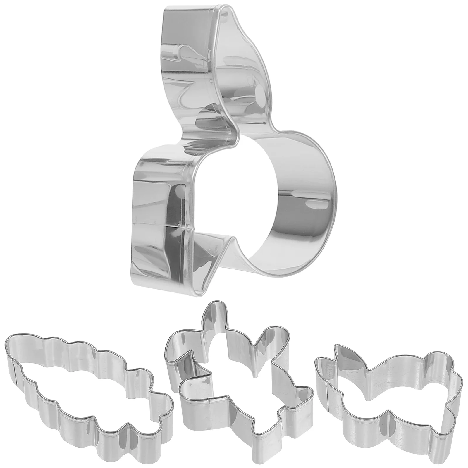 

4pcs Easter Style Cutters Set Stainless Steel Fondant Diy Baking Molds Creative Easter Cookie Cutter For Home Kitchen Bakery Use