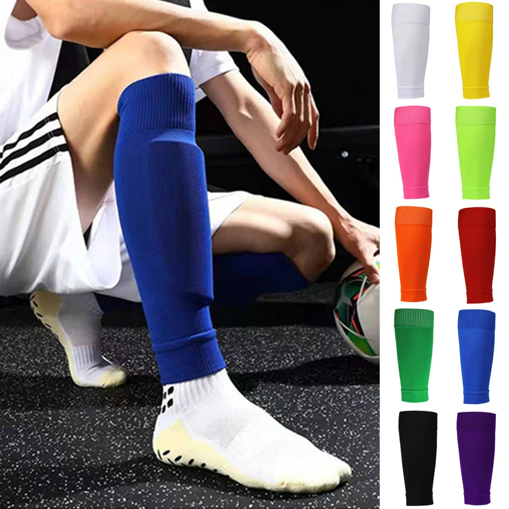

Men Football Pressure Socks Sport Pads Cotton Leg Cover Cutsocks Compression Stockings White Black Boys Adult Training Pads