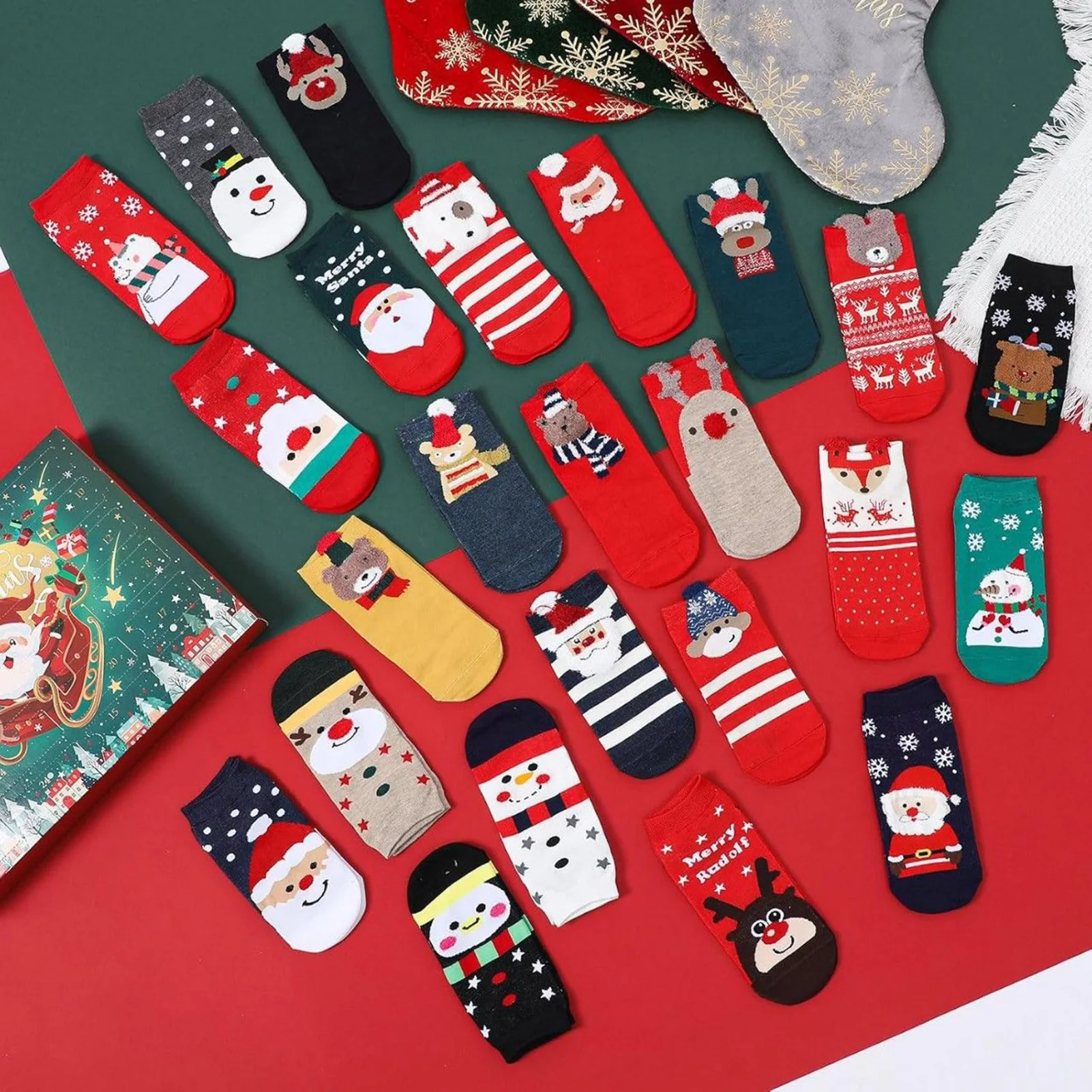 

Sock Advents Calendars For Christmas Comfortable Breathable Socks For Festive Family Gatherings