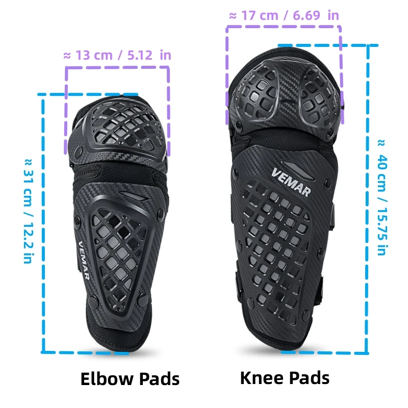 VEMAR 4Pcs Motocross Knee Elbow Protectors Adult Motorcycle Racing Elbow Kneepad Moto Sports DH MTB Cycling Knee Guards