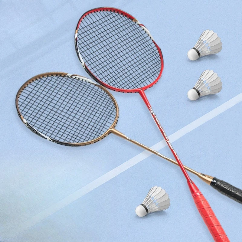 

Badminton Racket Aluminum Carbon Integrated 2 Pack Adult Sports Badminton Training Racket High Elastic Racket