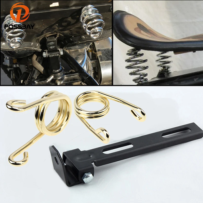 

POSSBAY Motorcycle Solo Seat Leather Cafe Racer Seat Mount Spring Bracket Kit Fit For Harley Chopper Bobber Custom Scooter Seat