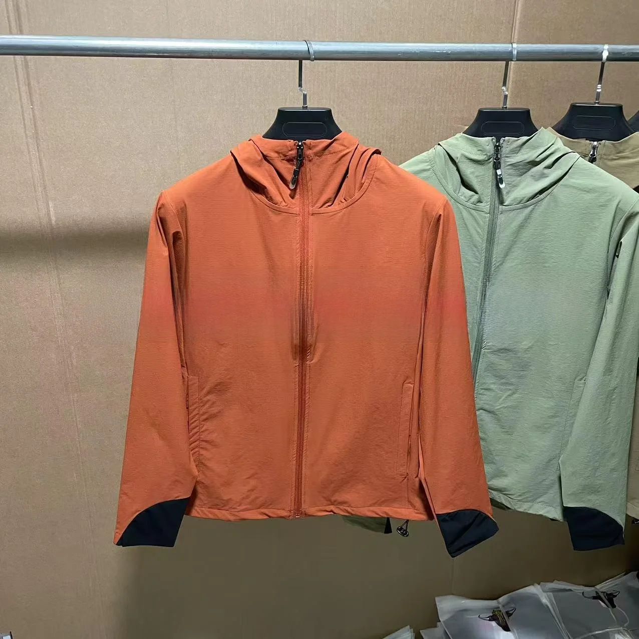 Felpa con cappuccio da esterno leggera e traspirante da uomo Jaet Elastic Casual Spor Primavera Estate Faion Loose Fit Cappotto lungo Sve