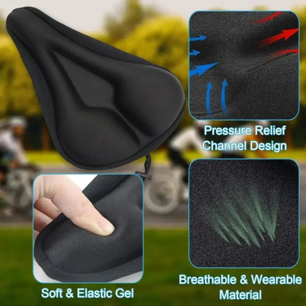 2026 new Comfortable Electric Bicycle Saddle Seat Gel Pad Cushion Soft Thickened Breathable Cover for Road Cycling image 4