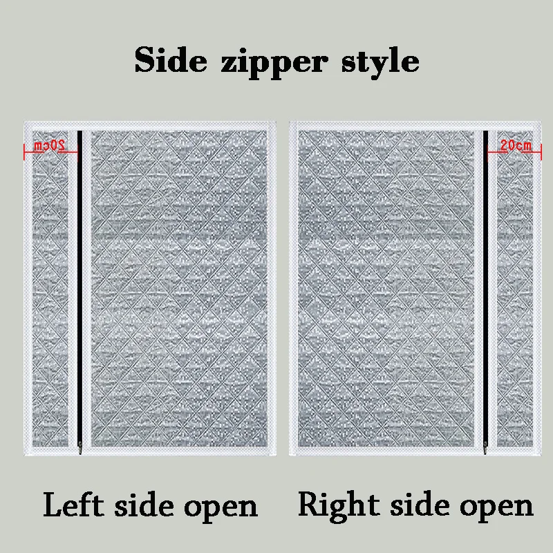 White Side Zipper Cotton Curtain, Double-Layer Thick Household Cold Proof and Warm Curtain, Windproof and Cold Proof, Customizab