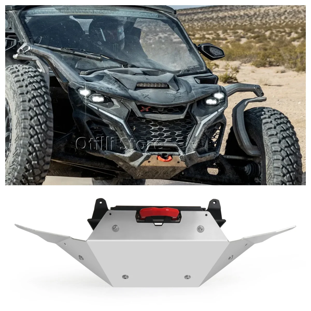 

UTV Accessories Front Engine Base Chassis Guard Cover Skid Plate Protector For Can-Am Maverick R 2024 2025