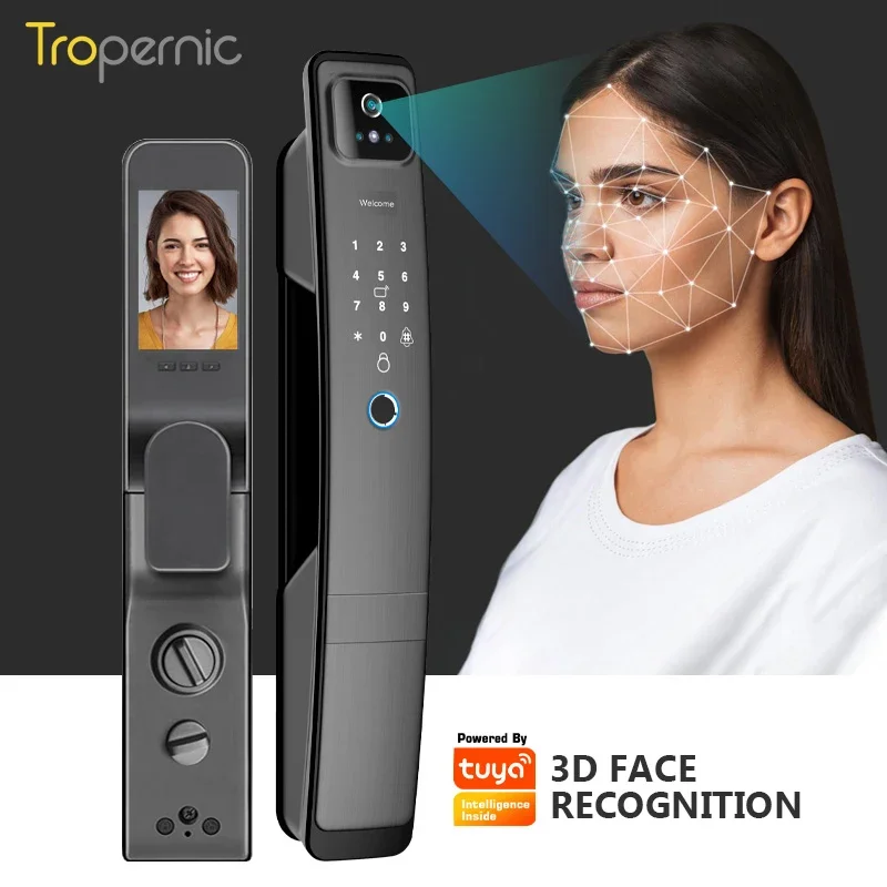 Tropernic High Security 6068 Mortise App Digital Camera 3D Face Door Lock