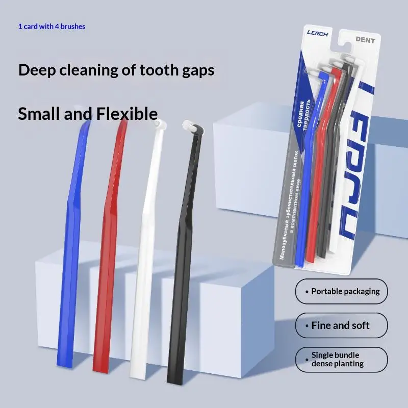 Soft Hair Small Head Single-Beam Toothbrush For Interdental Cleaning Adult Oral Care Deep Cleaning Tool For Teeth Implants