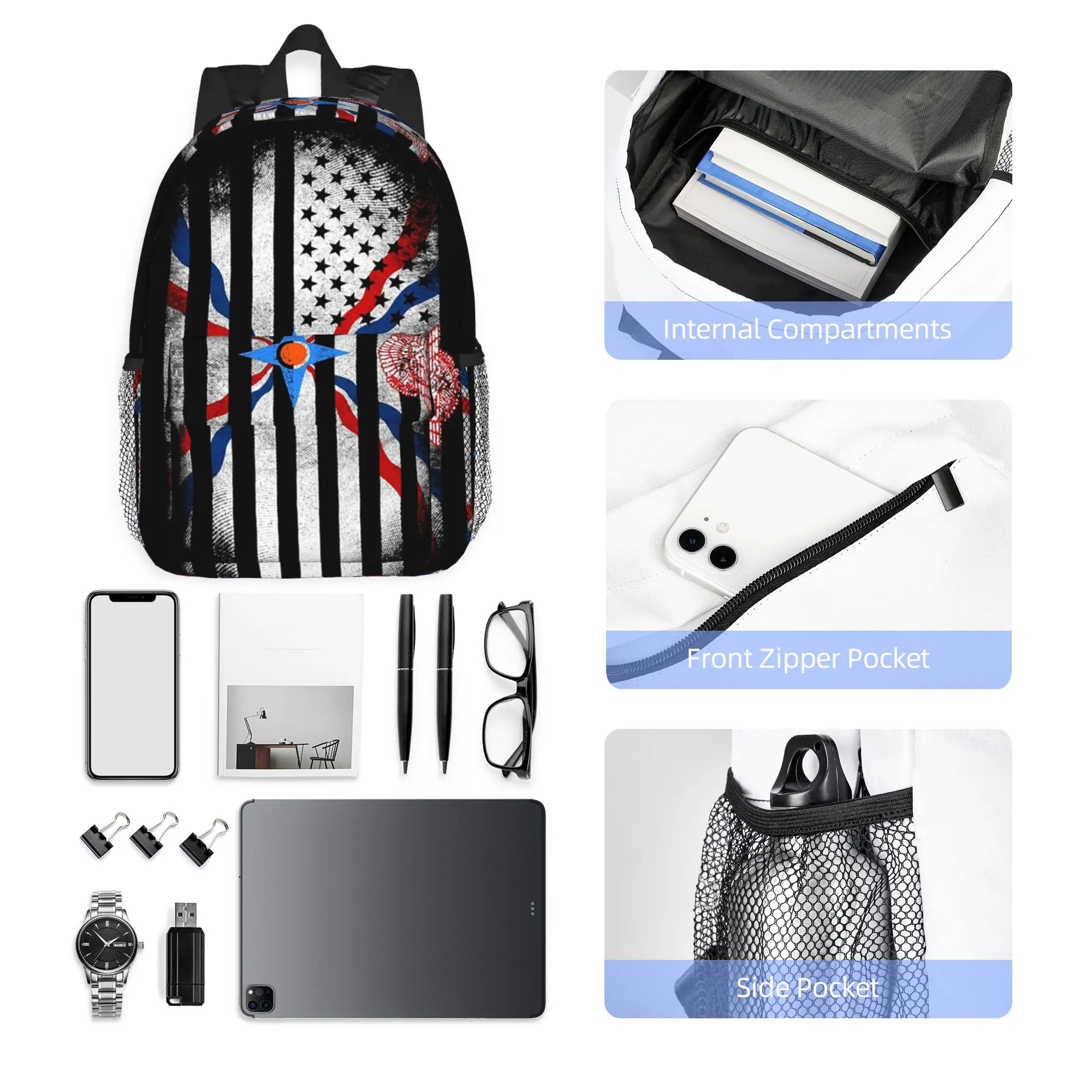 Assyrian Suryoyo Flag Backpack Hot Sale Daypack Large Capacity Boys Girls BookBag Shoulder Bags for Men Women School Bag