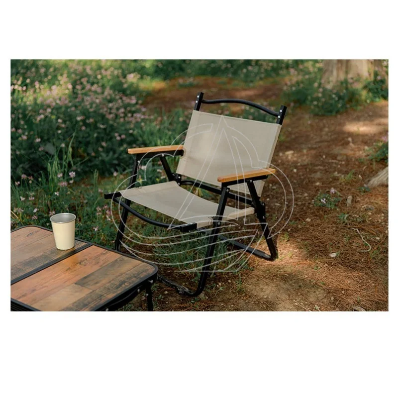 Portable Iron Frame Folding Chair with Backrest for Camping and Fishing