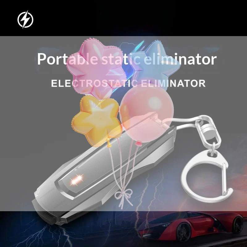 Visible Static Discharge Remover Keychain Portable Anti Static Eliminator Tool Easy Carry for Winter Car Home Daily Use